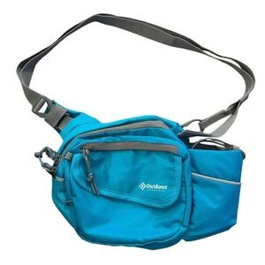 Outdoor Products Blue Hiking Waist Pack Water Bottle Holder Hiking Gorpcore